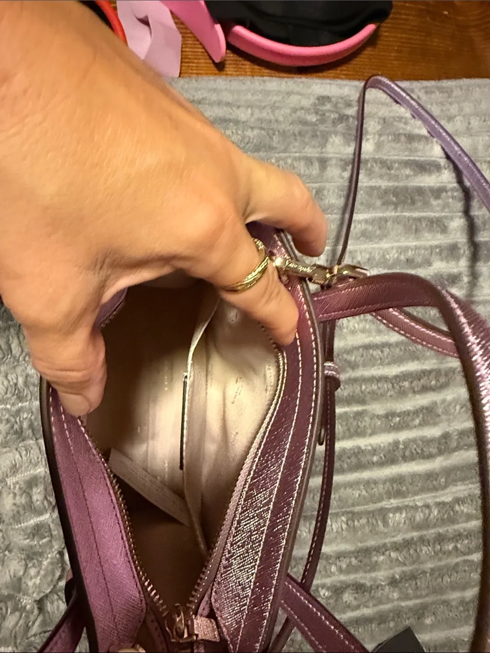 kate spade Metallic lavender Mini Tote Bag